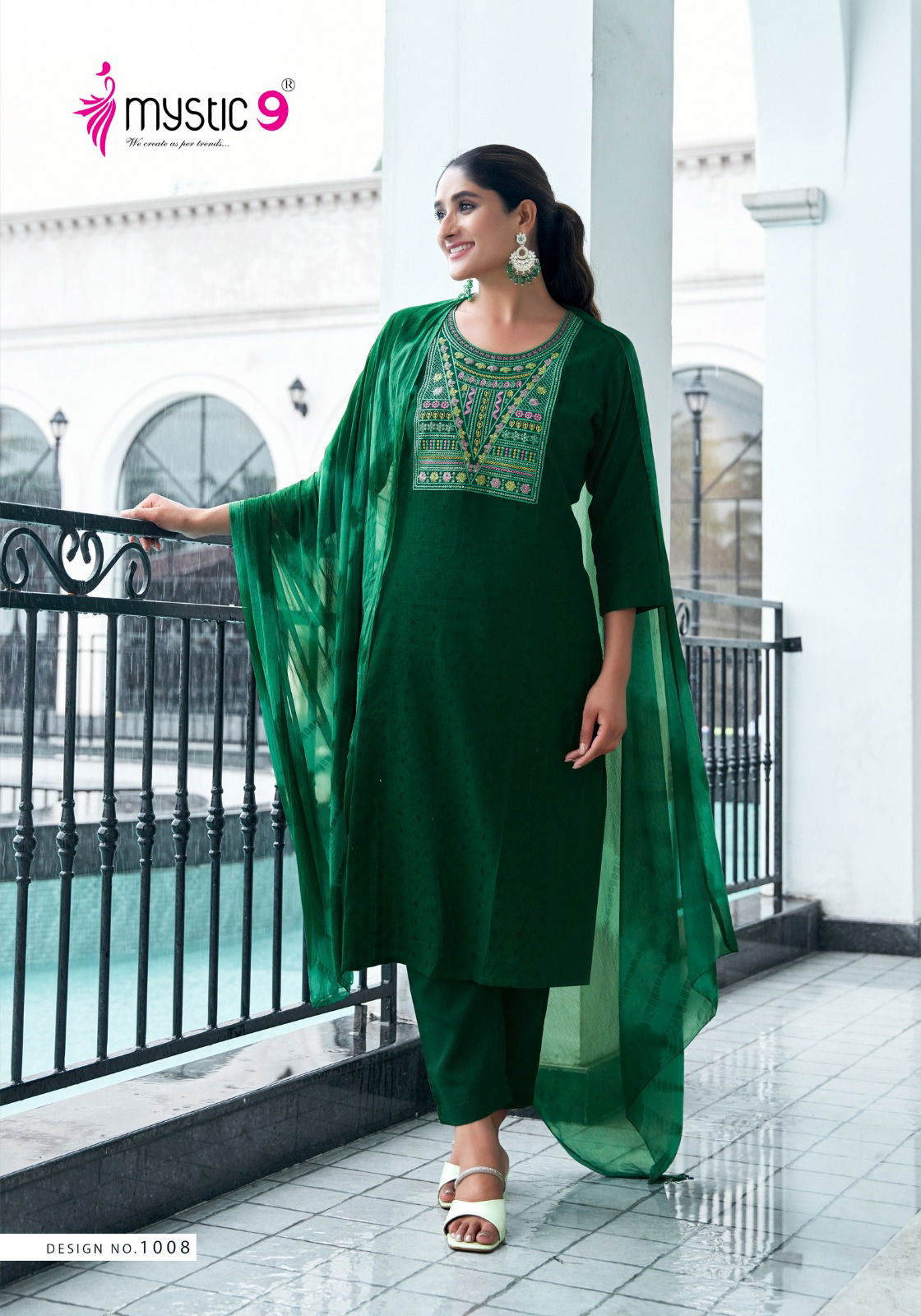 Palak Vol 1 By Mystic 9 Cotton Embroidery Kurti With Bottom Dupatta Wholesale Online
